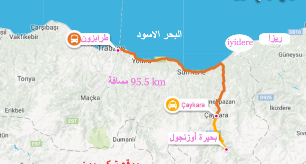 خريطة واحداثيات الشمال التركي الساحر فردوس الحياة للخدمات السياحية في تركيا